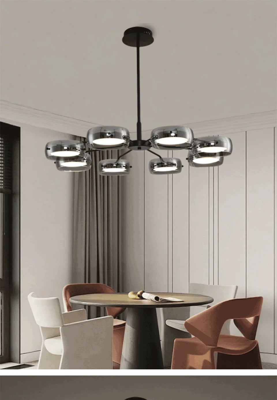 LED Modern Chandelier  With Remote Control 3 Pendant, Minimalist Dining Table Pendant Lights