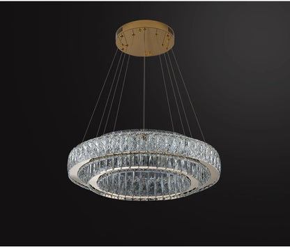 Luxury Gold Ring LED Crystal Chandeliers  Living Dining Room Villa Decoration, Pendant Lights