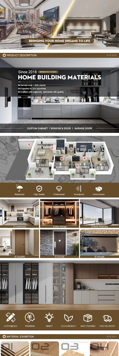 Custom High Quality Italian Luxury Design Furniture Cabinets with Island Kitchen Remodeling Custom Cabinets