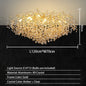 Modern Living Room LED Crystal Gold Large Chandelier Kitchen Long Pendant Lamp
