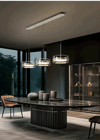 LED Modern Chandelier  With Remote Control 3 Pendant, Minimalist Dining Table Pendant Lights