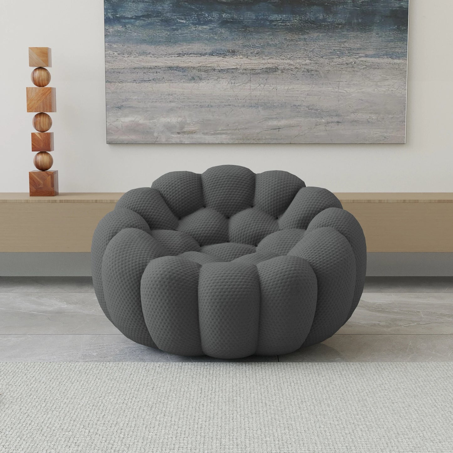 Sdorens 49'' Oversized Boneless Bubble Couch ,Football-Shaped, No Assembly Required
