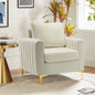 Velvet Accent Chair with Gold Metal Legs, Upholstered Leisure & Reading, Customized