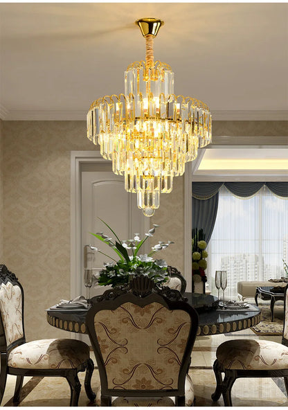 Luxury French Gold Crystal Chandeliers Lighting for Living Room Ceiling Pendant,  Dining Table Light Fixtures