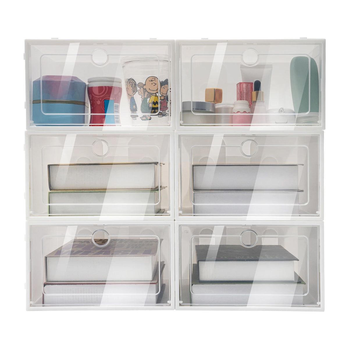20PCS/24PCS Foldable Flip Clear Shoe Case Home Organizer 33*23*14cm