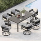 Outdoor Dining Set Metal Woven Wicker Chair Thick Cushionsw1reg