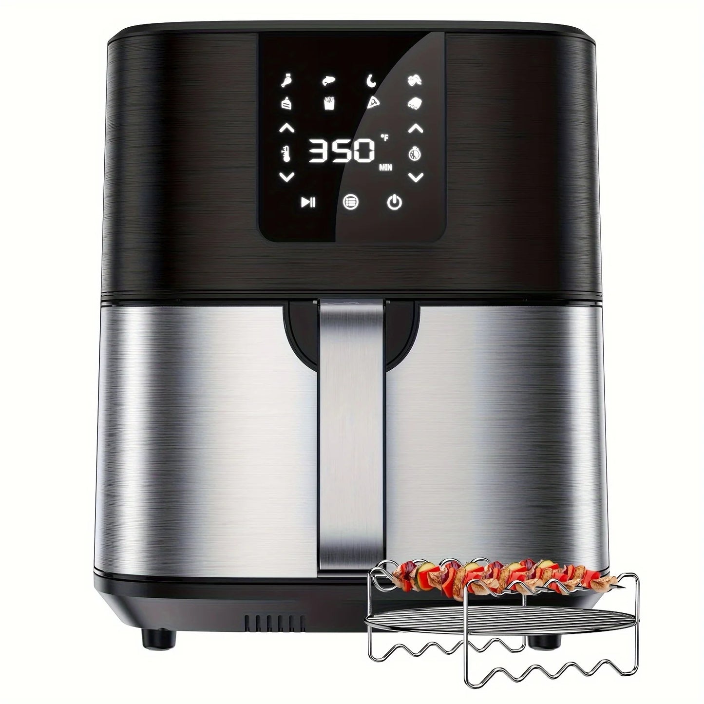 KitCook Large, 1500W 7QT AirFryer, Adjustable Temperature 100-400°F, 8 Presets Menu, Digital Touch Screen