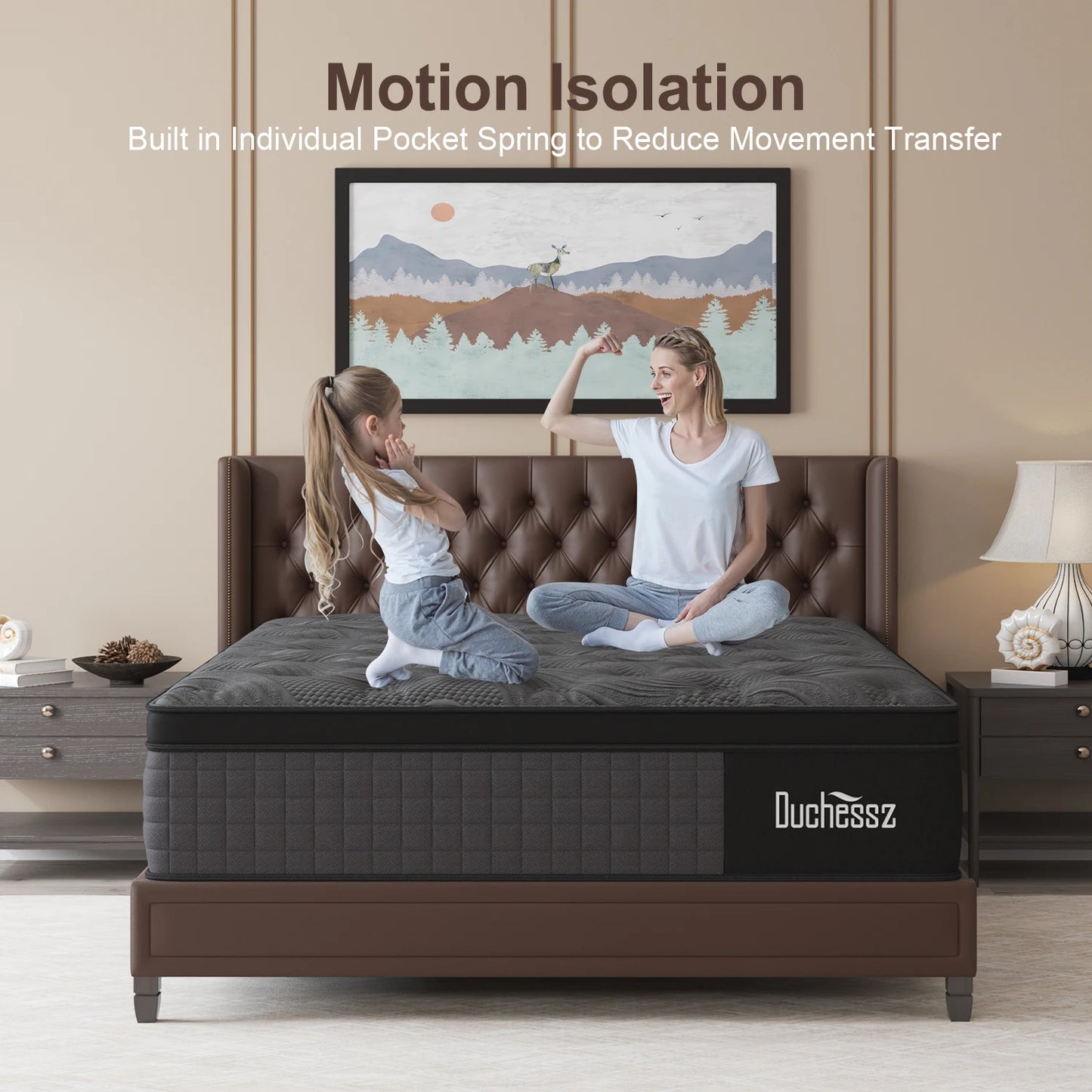 14" Twin Full King Queen Size Mattress in a Box Hybrid Spring Memory Foam,Euro Top Mattresses Medium Firm for Motion Isolat