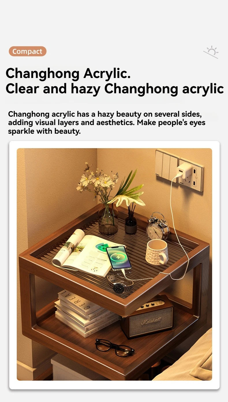 Modern Small Table Bedroom Shelf Sofa Side Side Storage Cabinet  Nightstand