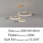 Black Rings Simple Style Modern Pendant Light,  Minimalist Chandelier Living room Dimmable Remote Lamp