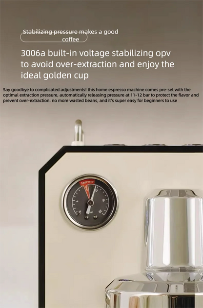 Gemilai G3006A Owl Hot and Cold Brew Semi-Automatic Coffee Machine, Small Freshly Ground for Home Use