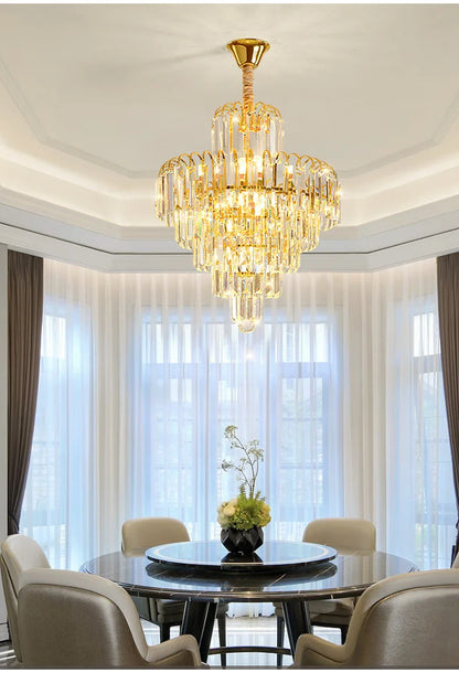 Luxury French Gold Crystal Chandeliers Lighting for Living Room Ceiling Pendant,  Dining Table Light Fixtures