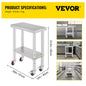 Stainless Steel Kitchen,  Commercial Work Bench Table with Caster Wheels