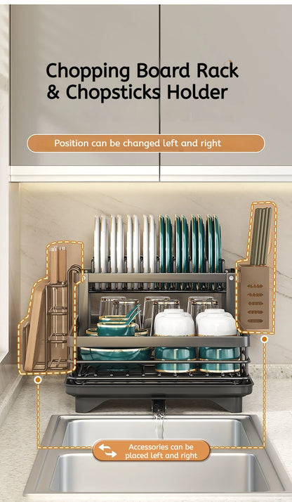 Stainless Steel Dish Drying Rack Adjustable