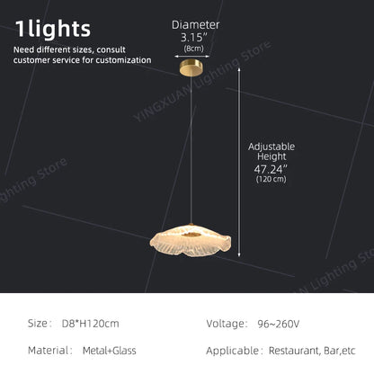 Ceiling Pendant Lamp Glass Suspension Light Dining Table, Kitchen Island bar, Pendant Light for Dining Room