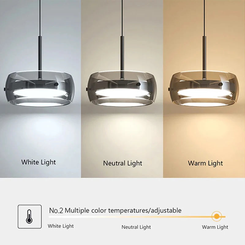 LED Modern Chandelier  With Remote Control 3 Pendant, Minimalist Dining Table Pendant Lights