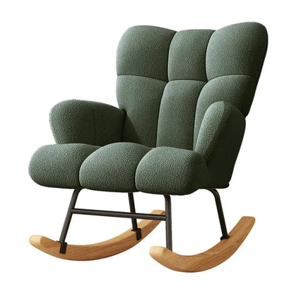 Rocking Chair, Velvet Fabric, Solid Wood,  Rocking Chair