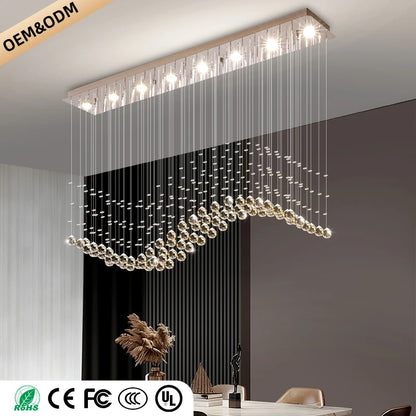 Suspension Lighting Living Room Pendant Lamp for Kitchen Over the Table Crystal Chandelier Pendants