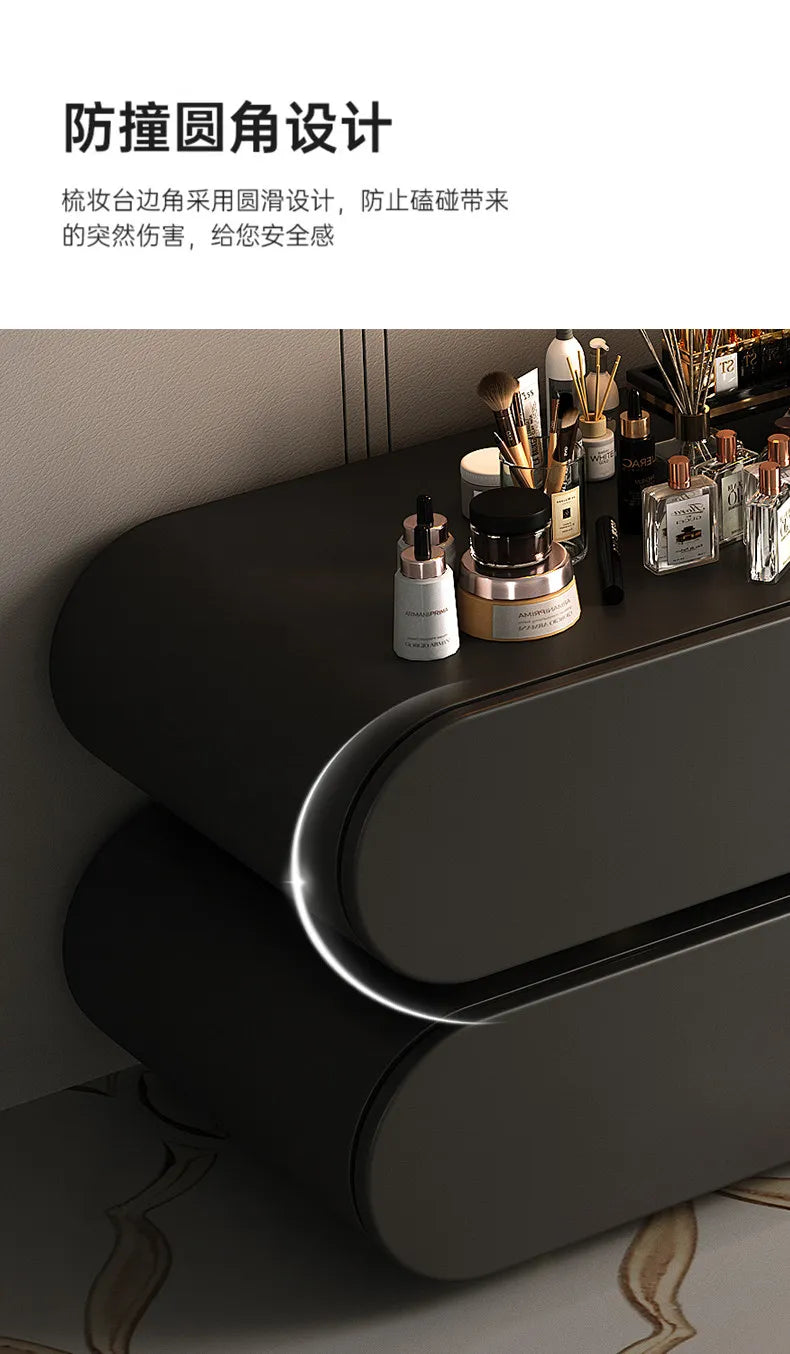 Bedroom Dressing Table Dresser Makeup Mirror Storage Cabinet Light, Luxury Premium Vanity Desk Toiletries Table