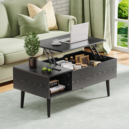 JHK Lift Top 39.37"x19.7" Desk Tea Wood Dining Tables Adjustable Storage Shelf Easy Lift Or Lower
