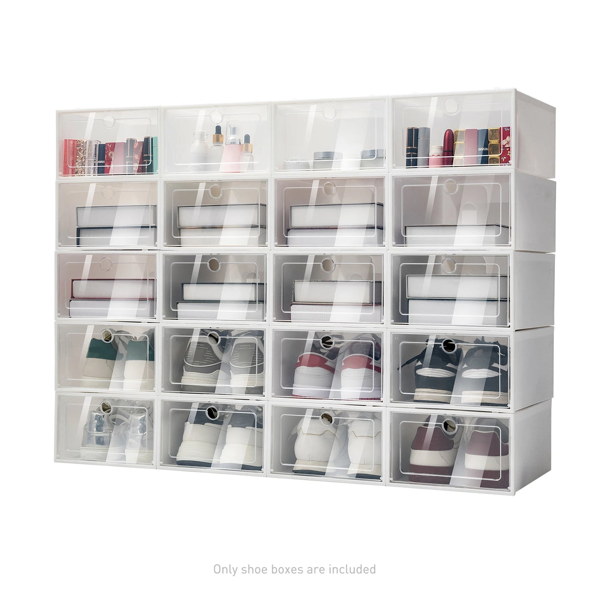 20PCS/24PCS Foldable Flip Clear Shoe Case Home Organizer 33*23*14cm