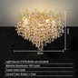 Modern Living Room LED Crystal Gold Large Chandelier Kitchen Long Pendant Lamp