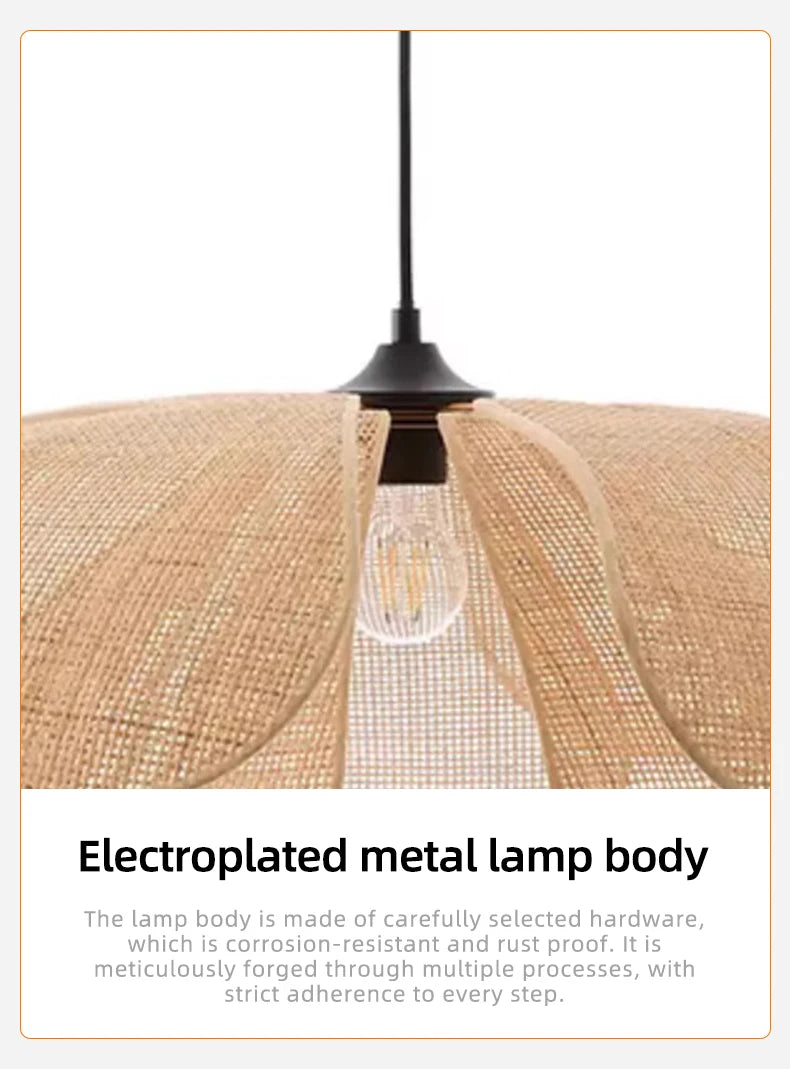 Wabi Sabi Chandelier Handmade Fabric LED Pendant Lights Vintage Design