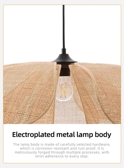 Wabi Sabi Chandelier Handmade Fabric LED Pendant Lights Vintage Design