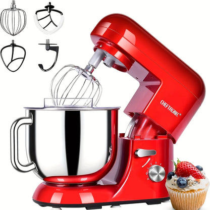 1pc CHEFTRONIC Stand Mixer, 7 Qt Tilt head- 650W 6-P Speed, US Plug, Frother for milk