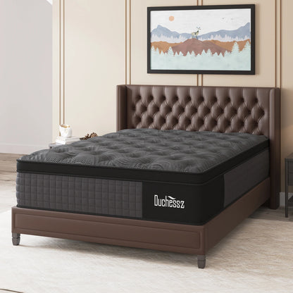 14" Twin Full King Queen Size Mattress in a Box Hybrid Spring Memory Foam,Euro Top Mattresses Medium Firm for Motion Isolat