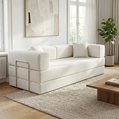 Queen Size 79' Convertible Couch 4-in-1 Folding Corduroy Futon Bed