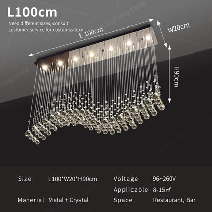 Suspension Lighting Living Room Pendant Lamp for Kitchen Over the Table Crystal Chandelier Pendants