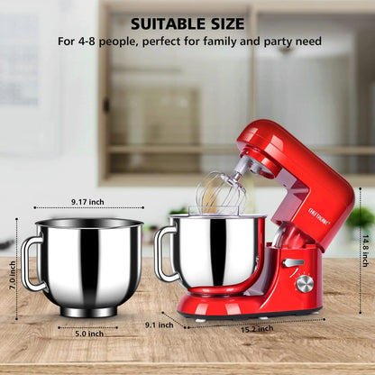1pc CHEFTRONIC Stand Mixer, 7 Qt Tilt head- 650W 6-P Speed, US Plug, Frother for milk
