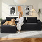 97" Modular Sectional Sofa L-Shape Chaise Deep Seat Corduroy  Left Facing No Assembly, Custom