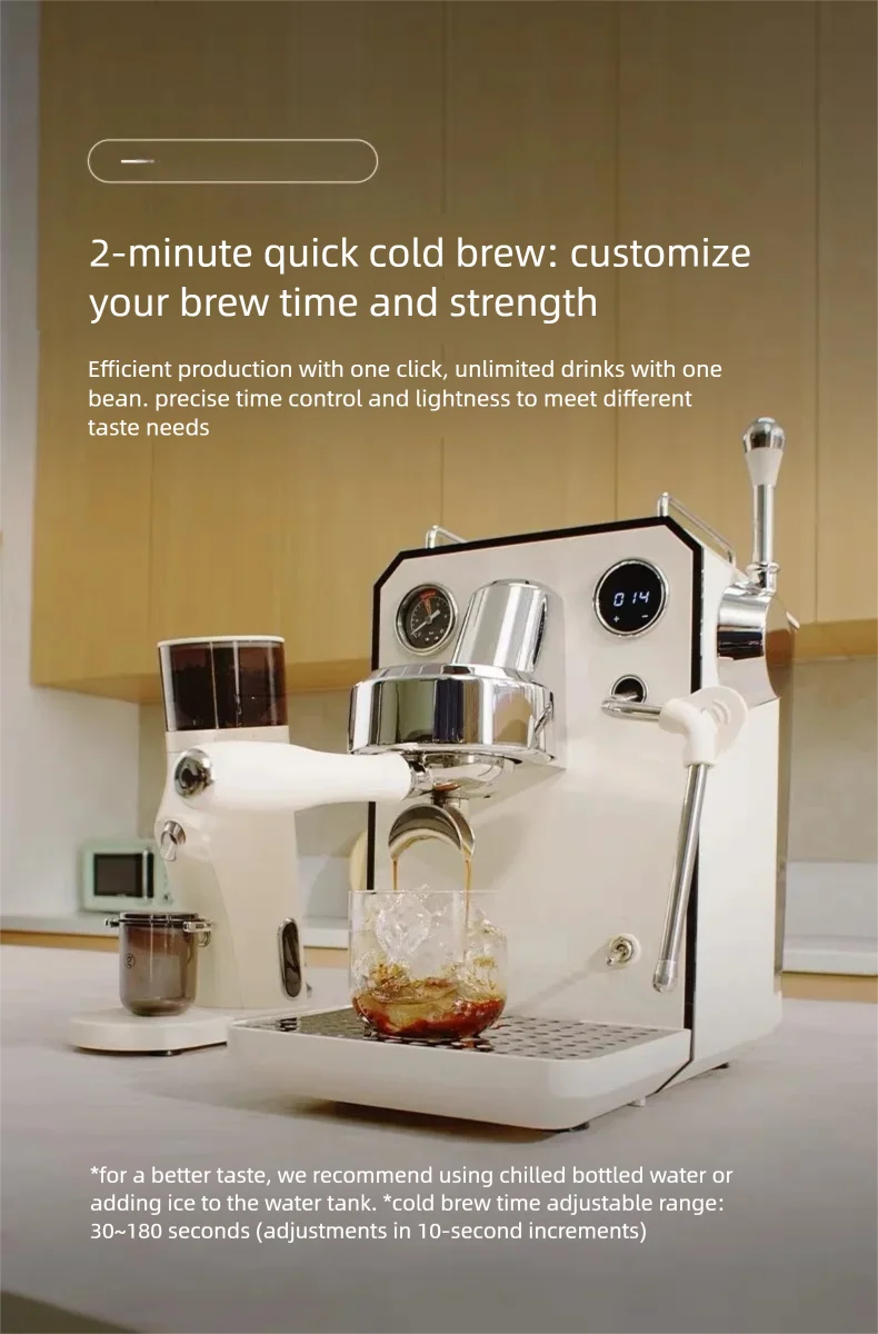 Gemilai G3006A Owl Hot and Cold Brew Semi-Automatic Coffee Machine, Small Freshly Ground for Home Use