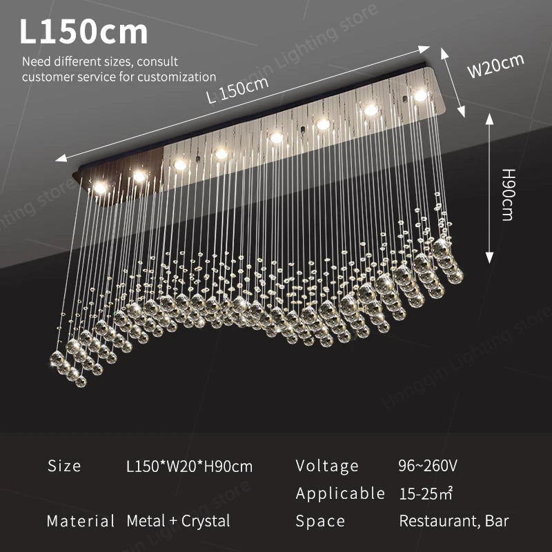 Suspension Lighting Living Room Pendant Lamp for Kitchen Over the Table Crystal Chandelier Pendants