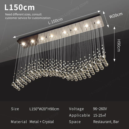 Suspension Lighting Living Room Pendant Lamp for Kitchen Over the Table Crystal Chandelier Pendants