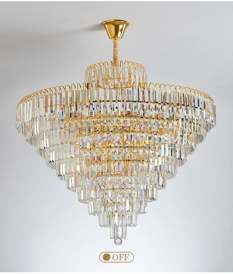 Luxury French Gold Crystal Chandeliers Lighting for Living Room Ceiling Pendant,  Dining Table Light Fixtures