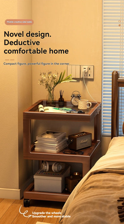 Modern Small Table Bedroom Shelf Sofa Side Side Storage Cabinet  Nightstand