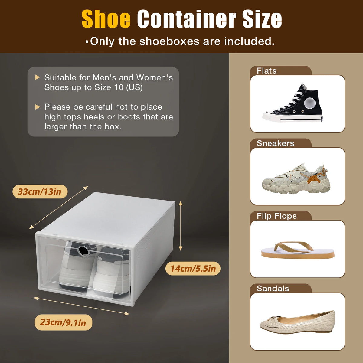 20PCS/24PCS Foldable Flip Clear Shoe Case Home Organizer 33*23*14cm