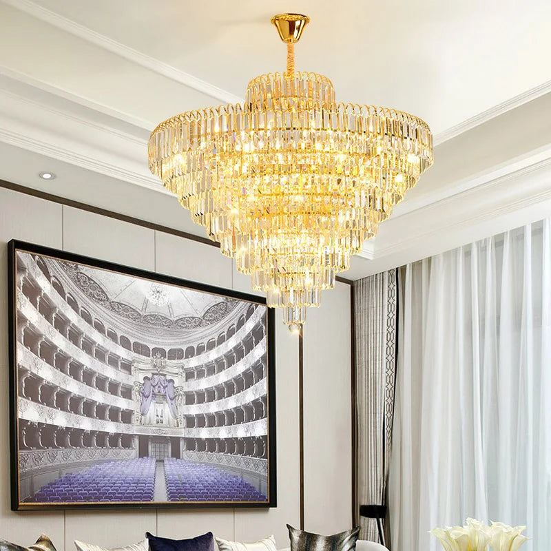 Luxury French Gold Crystal Chandeliers Lighting for Living Room Ceiling Pendant,  Dining Table Light Fixtures