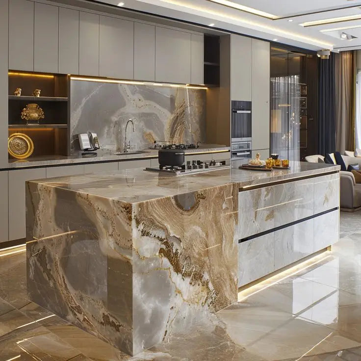 Custom High Quality Italian Luxury Design Furniture Cabinets with Island Kitchen Remodeling Custom Cabinets