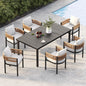 Outdoor Dining Set Metal Woven Wicker Chair Thick Cushionsw1reg
