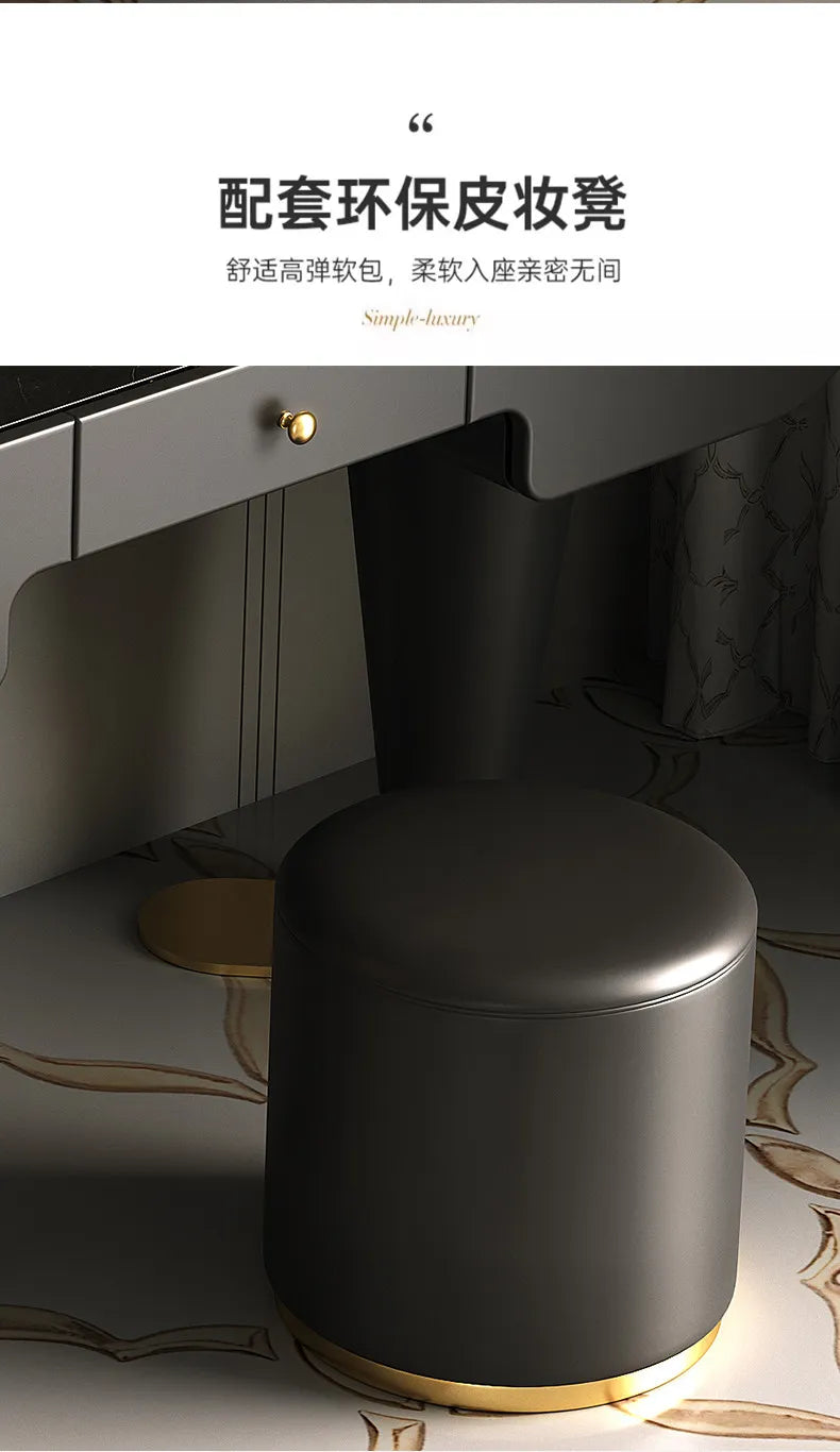 Bedroom Dressing Table Dresser Makeup Mirror Storage Cabinet Light, Luxury Premium Vanity Desk Toiletries Table