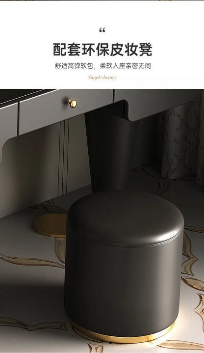 Bedroom Dressing Table Dresser Makeup Mirror Storage Cabinet Light, Luxury Premium Vanity Desk Toiletries Table