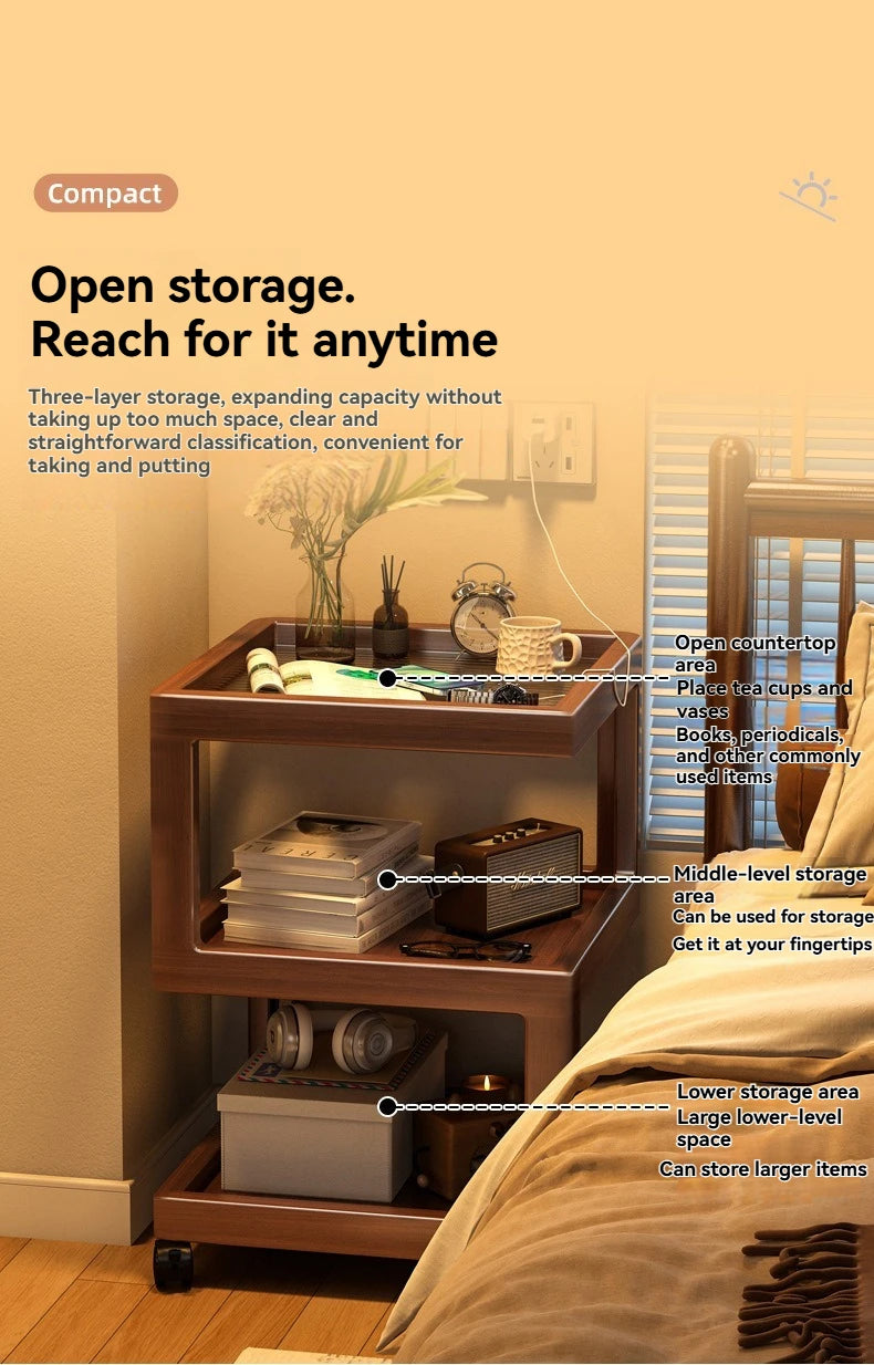Modern Small Table Bedroom Shelf Sofa Side Side Storage Cabinet  Nightstand