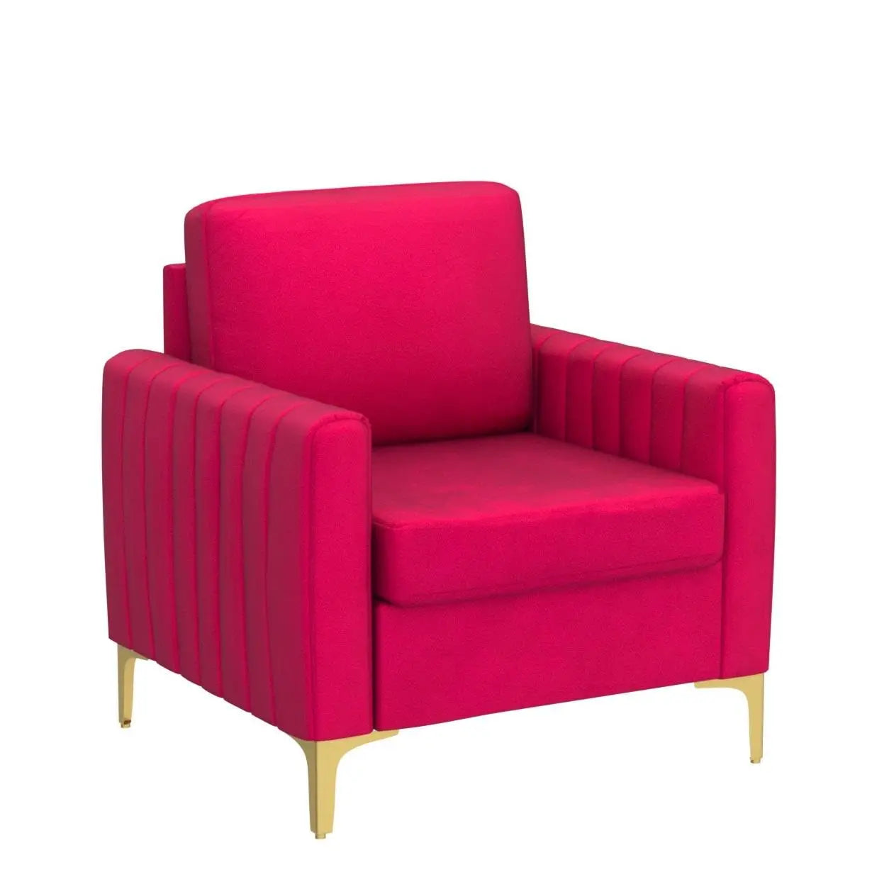 Velvet Accent Chair with Gold Metal Legs, Upholstered Leisure & Reading, Customized