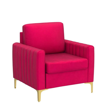 Velvet Accent Chair with Gold Metal Legs, Upholstered Leisure & Reading, Customized