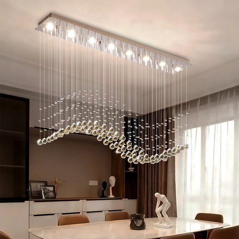Suspension Lighting Living Room Pendant Lamp for Kitchen Over the Table Crystal Chandelier Pendants
