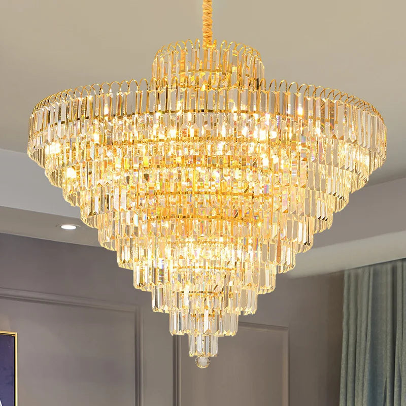 Luxury French Gold Crystal Chandeliers Lighting for Living Room Ceiling Pendant,  Dining Table Light Fixtures